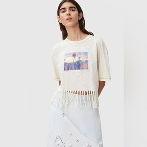 Ganni postcard fringe tshirt tee